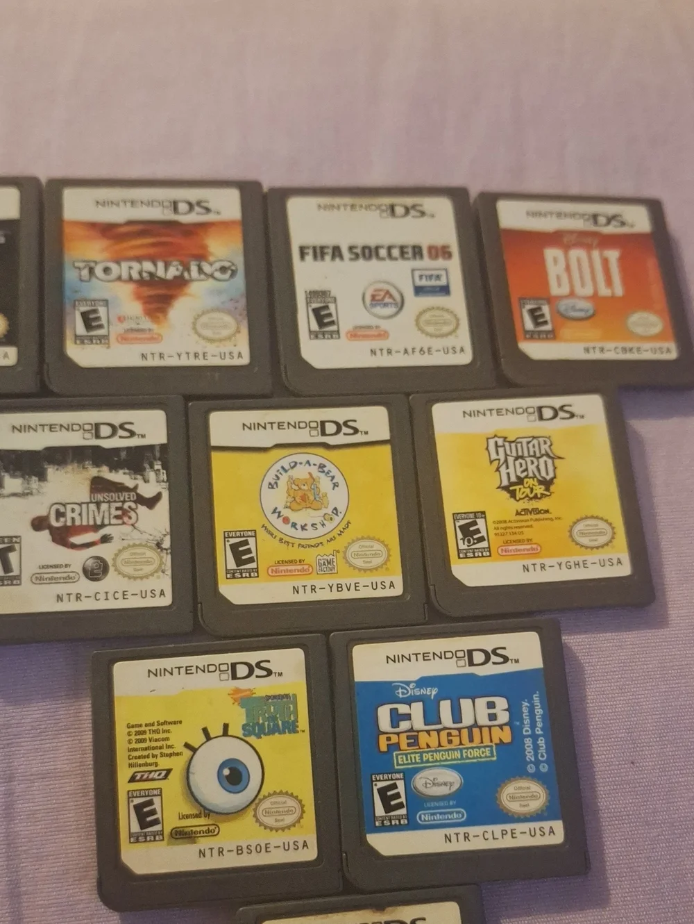 Nintendo DS Game Lot Bundle - 10 games Guitar Hero, Bolt, Transformers (Tested)
